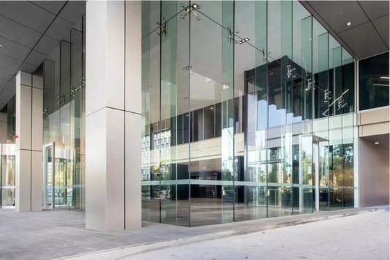 Aluminium Cladding Dinding Tirai Kaca Mengkilap Ganda Modern Tahan Air