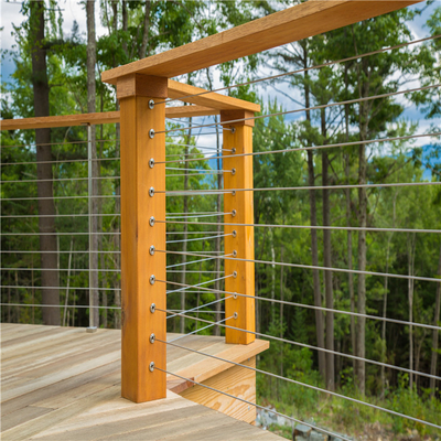 Railing Tangga Kayu Balkon, Railing Kabel Kawat Untuk Tangga