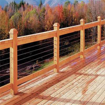 Railing Tangga Kayu Balkon, Railing Kabel Kawat Untuk Tangga