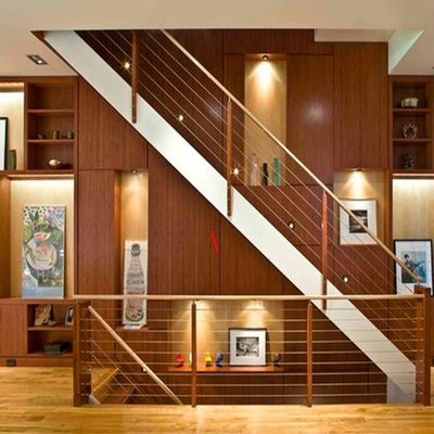 Railing Tangga Kayu Balkon, Railing Kabel Kawat Untuk Tangga