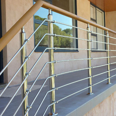 Railing Balkon Baja Batang Bar, Rel Tangga Dalam Ruangan Untuk Teras Dek Apartemen