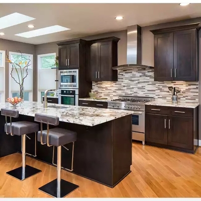 Modern Lacquer Finish Marmer Lemari Dapur Rakitan Sendiri
