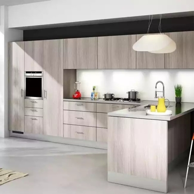 Modern Lacquer Finish Marmer Lemari Dapur Rakitan Sendiri