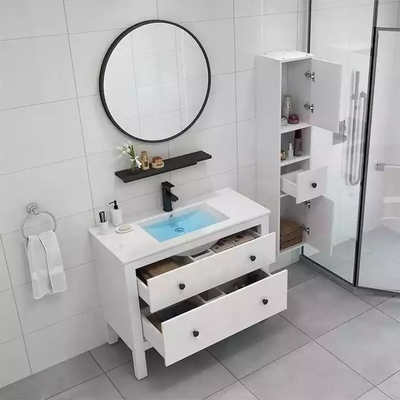 Lemari Kamar Mandi Kayu Solid Modern Vanity Furniture Single Sink Unit