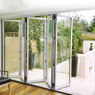 Eksterior Disesuaikan Pintu Lipat Plastik Bingkai UPVC Kaca Accordion Design Bifold