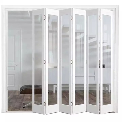 Eksterior Disesuaikan Pintu Lipat Plastik Bingkai UPVC Kaca Accordion Design Bifold