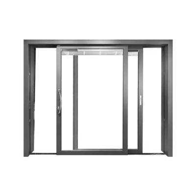 Pintu Geser Multi Panel Modern yang Disesuaikan, Pintu Bingkai Aluminium Kaca Temper