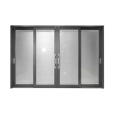 Pintu Geser Multi Panel Modern yang Disesuaikan, Pintu Bingkai Aluminium Kaca Temper