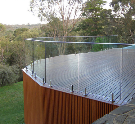 Pagar Balustrade Kaca Frameless Stainless Steel Modern Untuk Indoor Dan Outdoor