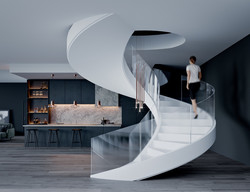 Sesuaikan Luxury Modern Small Spiral Stair Space Saving Indoor