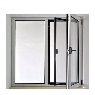 Bingkai Aluminium Komersial Berkaca Ganda Jendela Kaca Tempered Ayunan