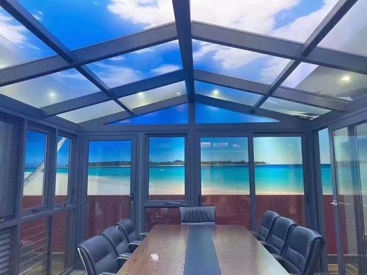 Aluminium Double Glazed Leak Proof Skylight 2.0mm Dilapisi Bubuk