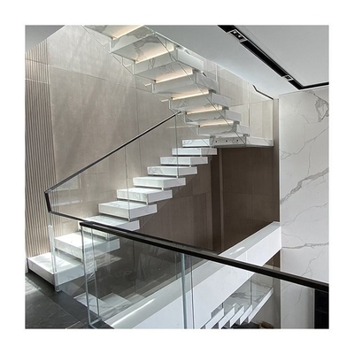 High End Stone Steps Straight Stair LED Zig Zag Shape Stringer