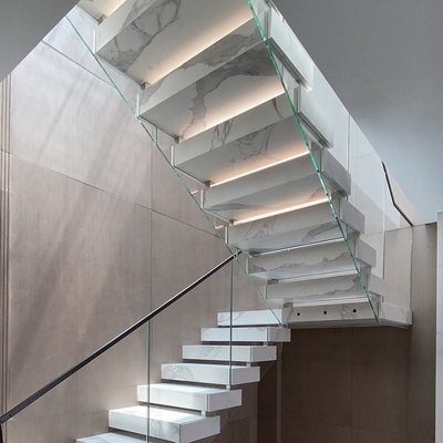High End Stone Steps Straight Stair LED Zig Zag Shape Stringer