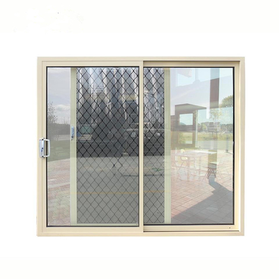 Pintu Geser Kaca Aluminium Ganda Dengan Mesh Keamanan Stainless Steel