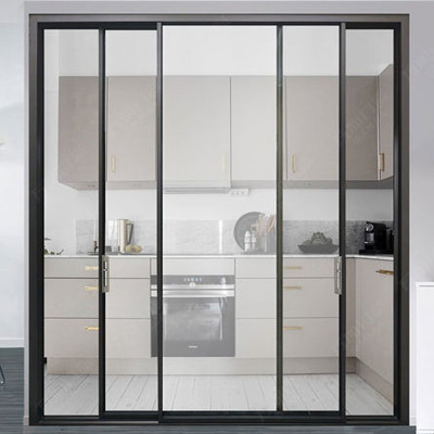 Pintu Geser Aluminium Double Glazed Modern Dorong Dan Tarik Pembukaan