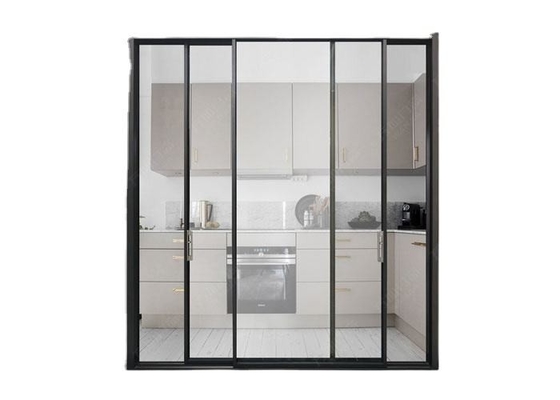 Pintu Geser Aluminium Double Glazed Modern Dorong Dan Tarik Pembukaan