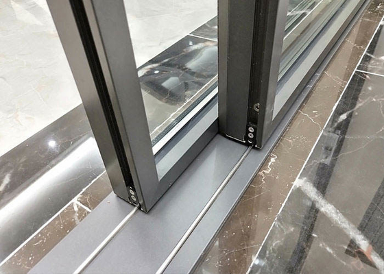 Pintu Geser Aluminium Double Glazed Modern Dorong Dan Tarik Pembukaan