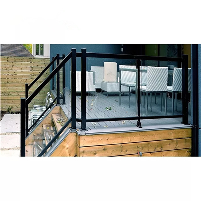 Pagar Balkon Kaca Aluminium Disesuaikan Desain Luar Tangga Pegangan Tangga
