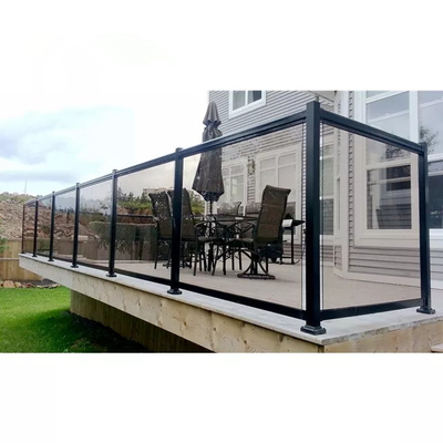 Pagar Balkon Kaca Aluminium Disesuaikan Desain Luar Tangga Pegangan Tangga