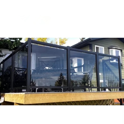 Pagar Balkon Kaca Aluminium Disesuaikan Desain Luar Tangga Pegangan Tangga