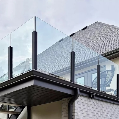 Pegangan Balkon Kaca Laminasi Modern, Pos Stainless Steel Balustrade Kaca