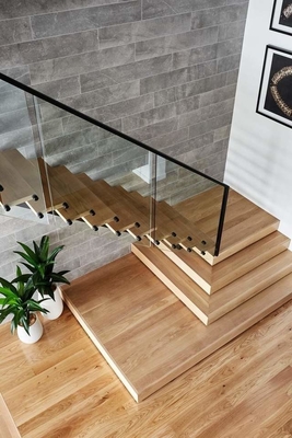 Bangunan Komersial Desain Tangga Terapung Kayu Modern Untuk Dalam Ruangan
