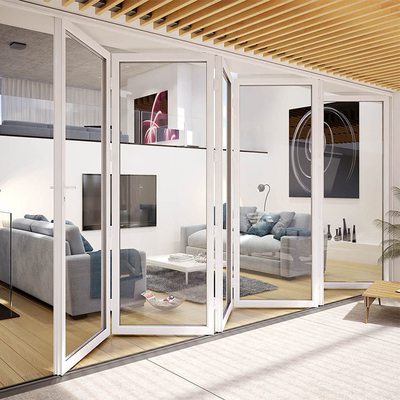 Exterior Plastic UPVC / Pvc Glass Sliding Folding Door Windproof