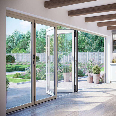 Exterior Plastic UPVC / Pvc Glass Sliding Folding Door Windproof