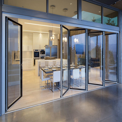 Exterior Plastic UPVC / Pvc Glass Sliding Folding Door Windproof