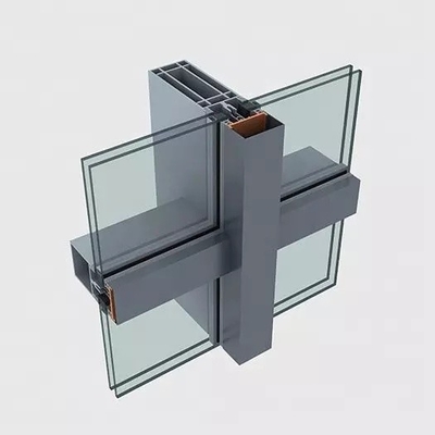 Exposed Aluminium Cladding Frame Kaca Tirai Dinding Eksterior Disesuaikan
