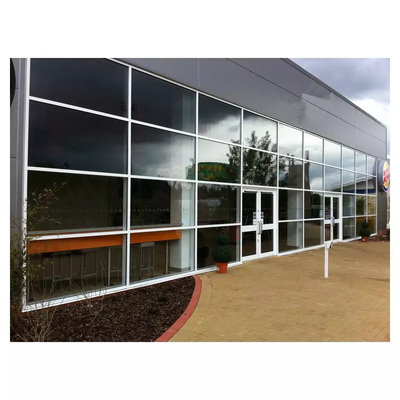Exposed Framing Aluminium Cladding Dinding Tirai Kaca Transparan