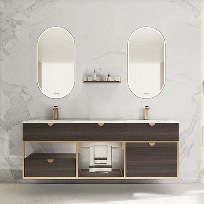 Wastafel Ganda Lemari Kamar Mandi Kayu Solid Perabotan Eropa Modern