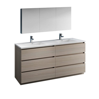 Kesombongan Wastafel Ganda Berdiri Bebas, Desain Unit Kesombongan Kamar Mandi Kayu Solid