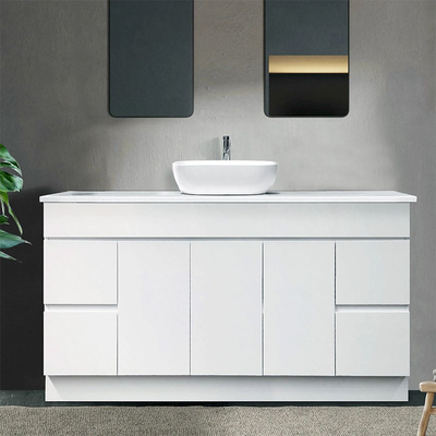 Kesombongan Wastafel Ganda Berdiri Bebas, Desain Unit Kesombongan Kamar Mandi Kayu Solid