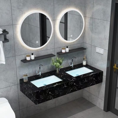 Kabinet Gantung Dinding Modern, Kesombongan Kamar Mandi Wastafel Ganda Marmer