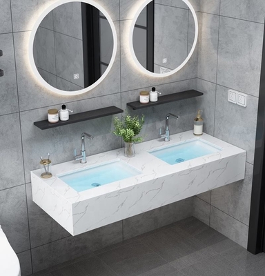 Kabinet Gantung Dinding Modern, Kesombongan Kamar Mandi Wastafel Ganda Marmer