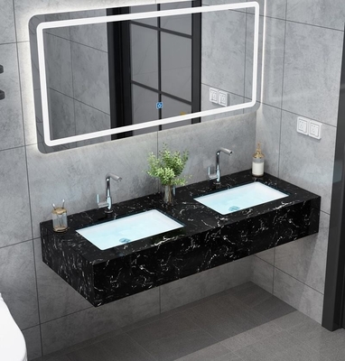 Kabinet Gantung Dinding Modern, Kesombongan Kamar Mandi Wastafel Ganda Marmer