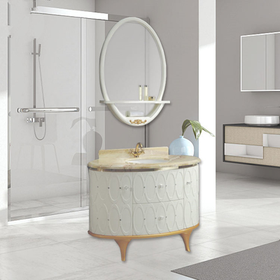 Lemari Kamar Mandi Bundar Hotel Vanity Dengan Aksesori Cermin