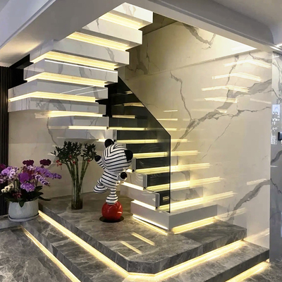 Tangga Interior Modern Standar Australia Dengan Marmer Led