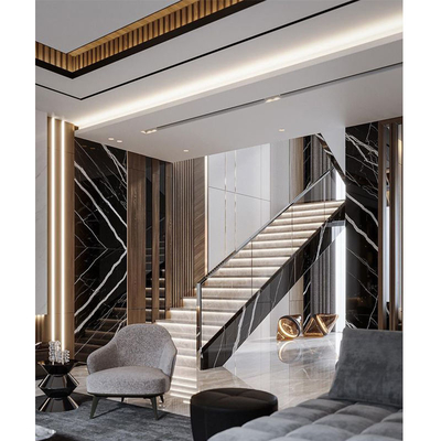 Tangga Interior Modern Standar Australia Dengan Marmer Led