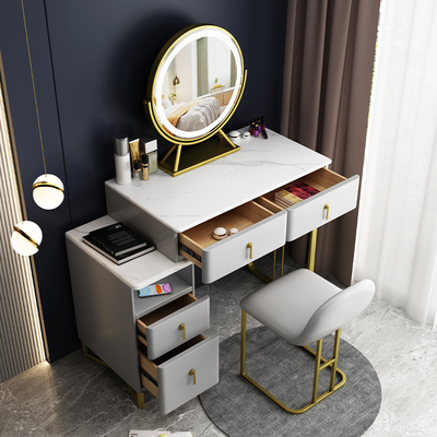 Perabot Kamar Tidur Makeup Vanity Set Dengan Meja Kosmetik Penyimpanan Cermin