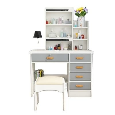 Simple Makeup Bedroom LED Mirror White Dressing Table Praktis Multifungsi