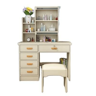 Simple Makeup Bedroom LED Mirror White Dressing Table Praktis Multifungsi