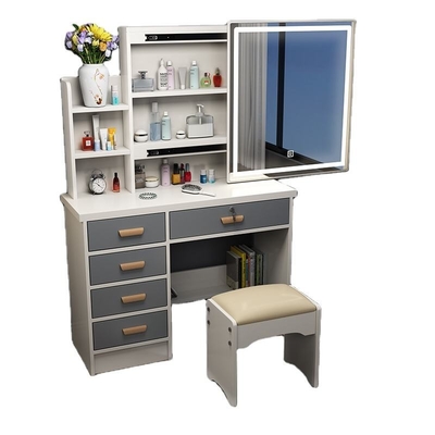 Simple Makeup Bedroom LED Mirror White Dressing Table Praktis Multifungsi