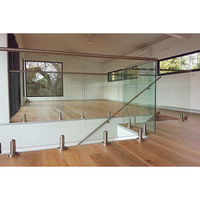 Pegangan Balustrade Kolam Dek, Balustrade Kaca Frameless Tempered / Dilaminasi