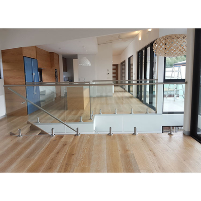 Pegangan Balustrade Kolam Dek, Balustrade Kaca Frameless Tempered / Dilaminasi