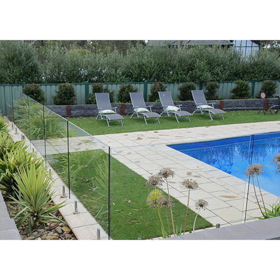 Pegangan Balustrade Kolam Dek, Balustrade Kaca Frameless Tempered / Dilaminasi