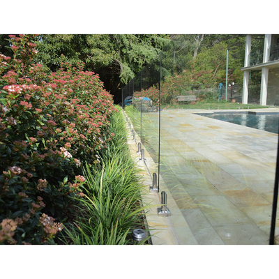 Pegangan Balustrade Kolam Dek, Balustrade Kaca Frameless Tempered / Dilaminasi