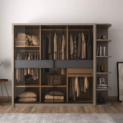 Lemari Pakaian Sliding Door Portable Lemari Pakaian Mewah Modern